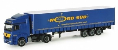 ,HERPA, MERCEDES Axor II 4x2 with 3-axle trailer NORTH SOUTH, 1/87, HER154109