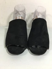 Christian Siriano for Payless Black Suede  Women's Nikolle 2.5" Heel Slide sz 10