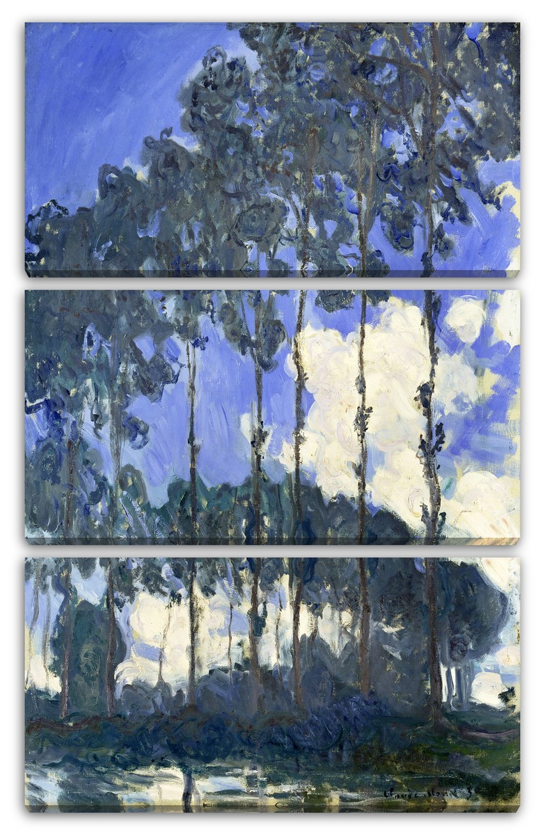 Tableau Toile Claude Monet - Poplars Sur L'Epte III, Style Impressionnisme, Prêt à Accrocher, Neuf
