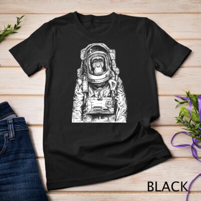Astronaut Monkey Chimpanzee Cosmonaut Astronomy Astrophysic Unisex T-shirt
