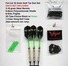 Darts Fat Cat Highlander 16 gram Soft Tip Dart Set with Cat Eyes Flights 