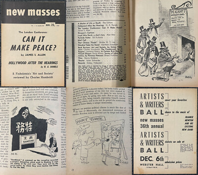 CHINA New MASSES November 25 1947 CPUSA vtg mag HUAC Red Scare Gropper Leftist