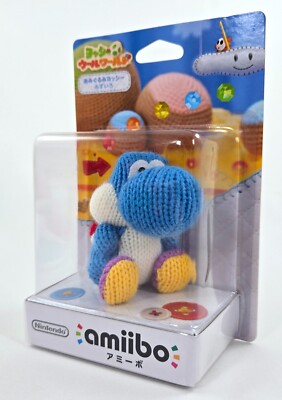 BLUE YARN YOSHI AMIIBO NEW SEALED Authentic Nintendo Switch Woolly World Japan