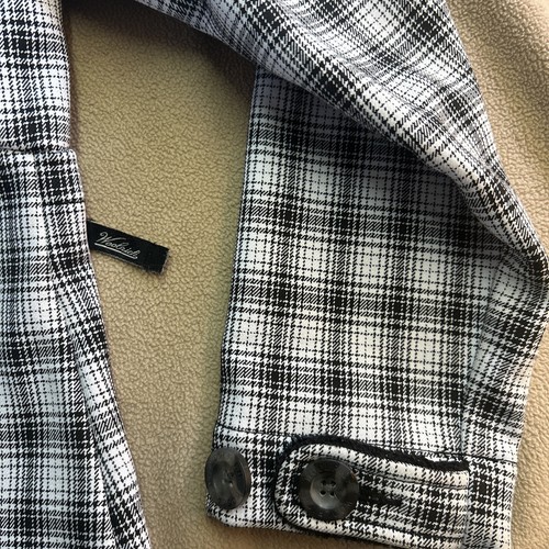 WOOLRICH Coat- Women's Black & White Plaid Asymmetrical Zip Jacket - Size Large - Picture 12 of 12