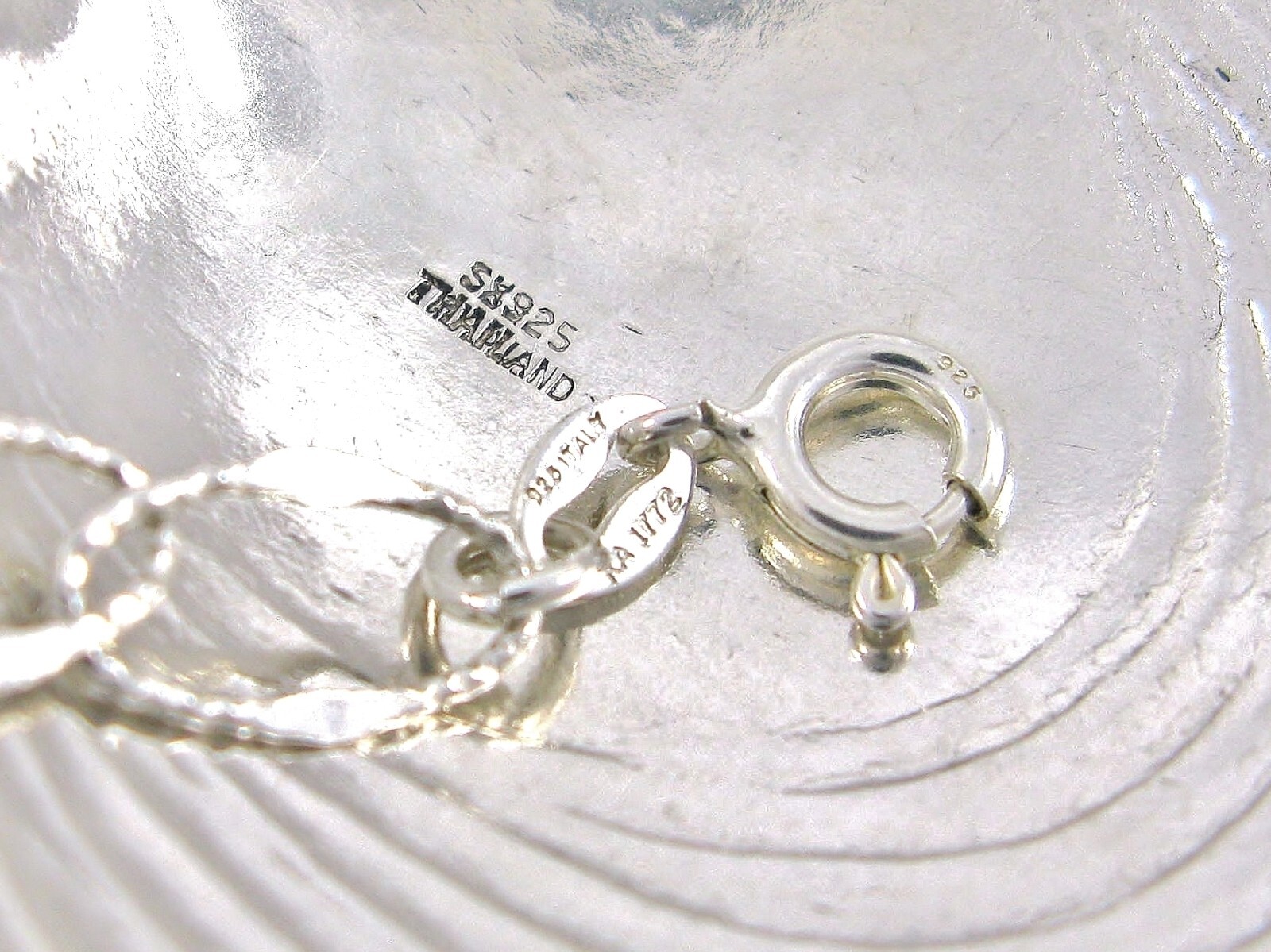 Solid Sterling Silver 925 Shell Pendant 30" Neckl… - image 10