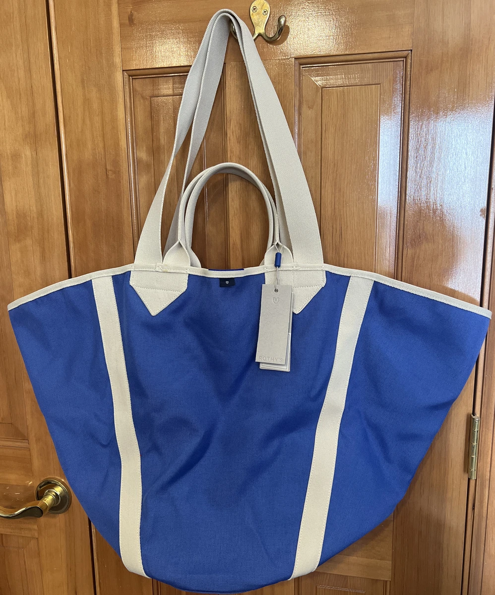 Rothy s Reversable Red Blue BEACH TOTE BAG w Dbl Handles Shoulder Strap BNWT