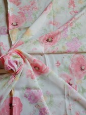 Vtg Baar  Beards White Floral Scarf Square 34" Head Neck Business Made in Italy