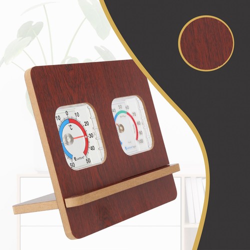 Innen Thermometer und Hygrometer mit Holzständer Set Wohnung Zimmer Raumklima - Bild 13 von 15