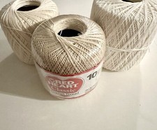 3 Pieces Yarn Thread White, Beige