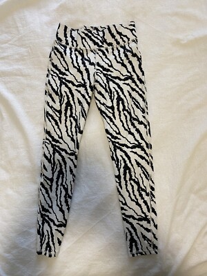 Michi Size M Leggings Mystic Tiger Print White Black Animal High Waist Full Mid