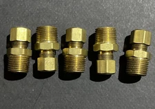 5 Pcs Brass Compression Fitting Male Conn. 5/16" Tube OD X 3/8" NPT -  68A-5C