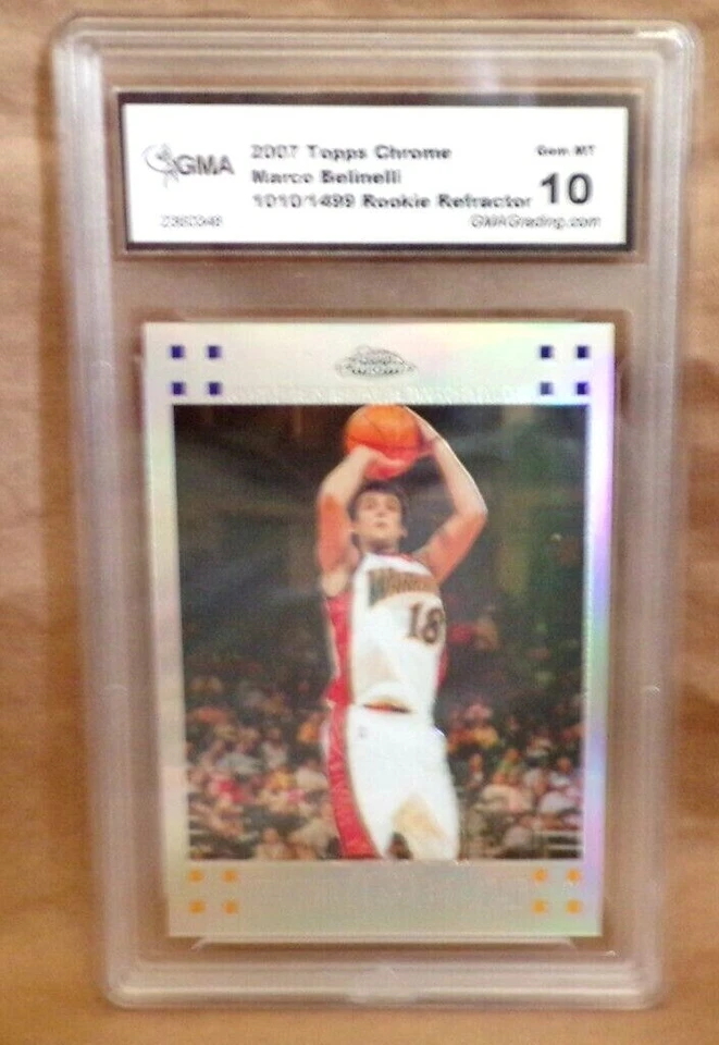 MARCO BELINELLI 2007-08 TOPPS CHROME ROOKIE REFRACTOR#1010/1499 GMA10!WARRIORS G - Image 2 of 3