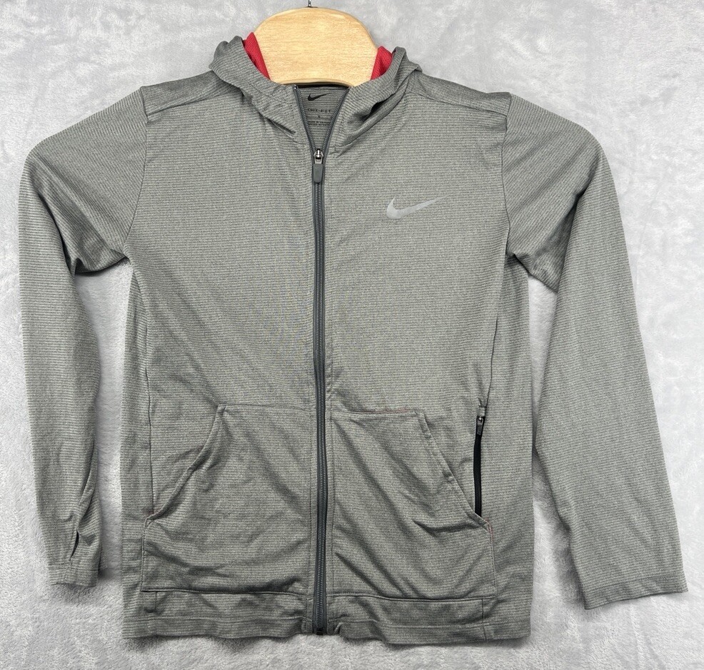 SACAI X NIKE Giacca Nike Dri Fit grigia full zip con cappuccio tasche aderenti taglia S