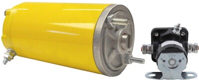 Premium Yellow Snow Plow Lift Motor fits Meyer E47 Pump 12V 3/16'' Slot 21015054