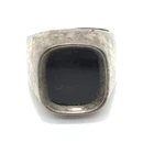 Vintage Mexico 925 Sterling Silver  Black Onyx Heavy Bold  Look Ring  sz 9