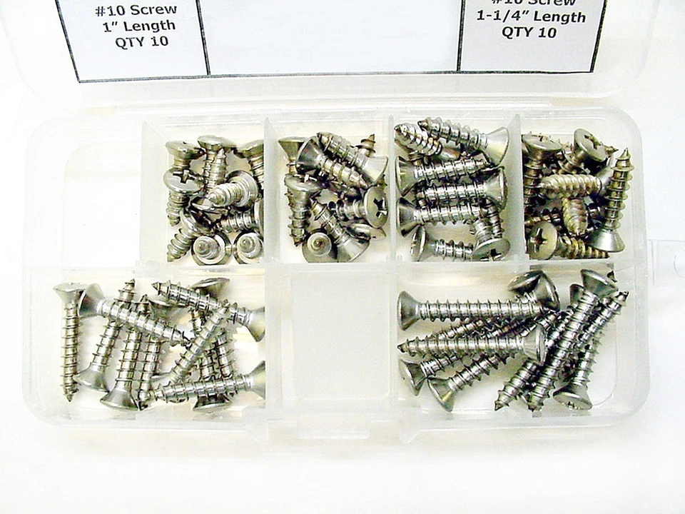 Mopar #10 Stainless Steel Oval Phillips Head Automotive Sheet Metal Trim Screws  - Image 4 of 4