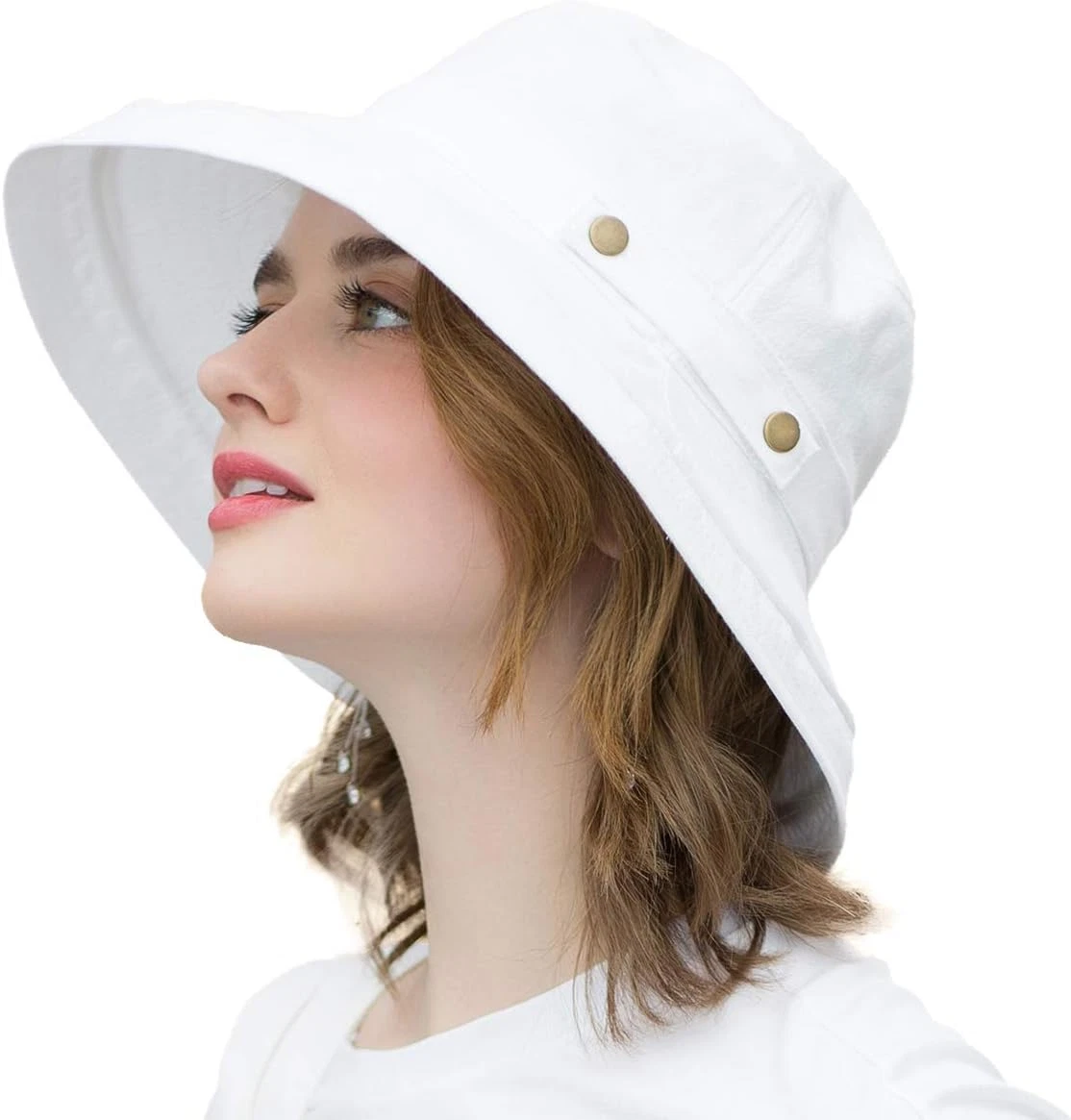 SOMALER Womens Cotton Wide Brim Sun Hats UPF50+ UV Packable Beach Hat Summer