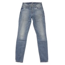 7 For All Mankind The Ankle Skinny Jeans Womens 25 Light Blue Denim Made in USA