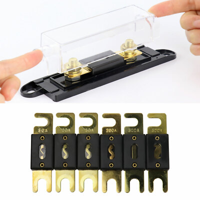 50 100 150 200 300 500 Amp Fuse & Holder Lot ANL & AGU Inline Distrubution Block