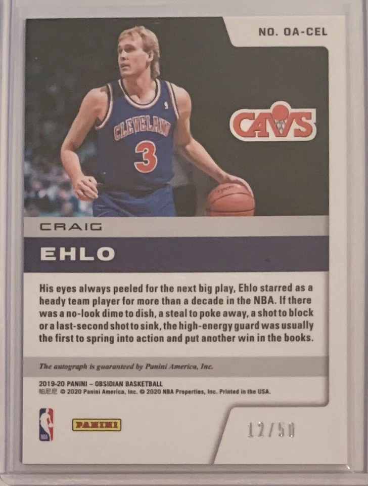 2019-20 Obsidian FOTL Craig Ehlo Onyx Autographs #’d 12/50 Cavaliers - Image 2 of 2
