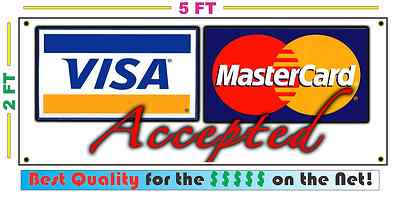 Visa Mastercard Accepted Banner Sign NEW | eBay