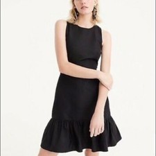 J. Crew Drop Waist Faille Dress NWT Women’s 10 Black Classic LBD