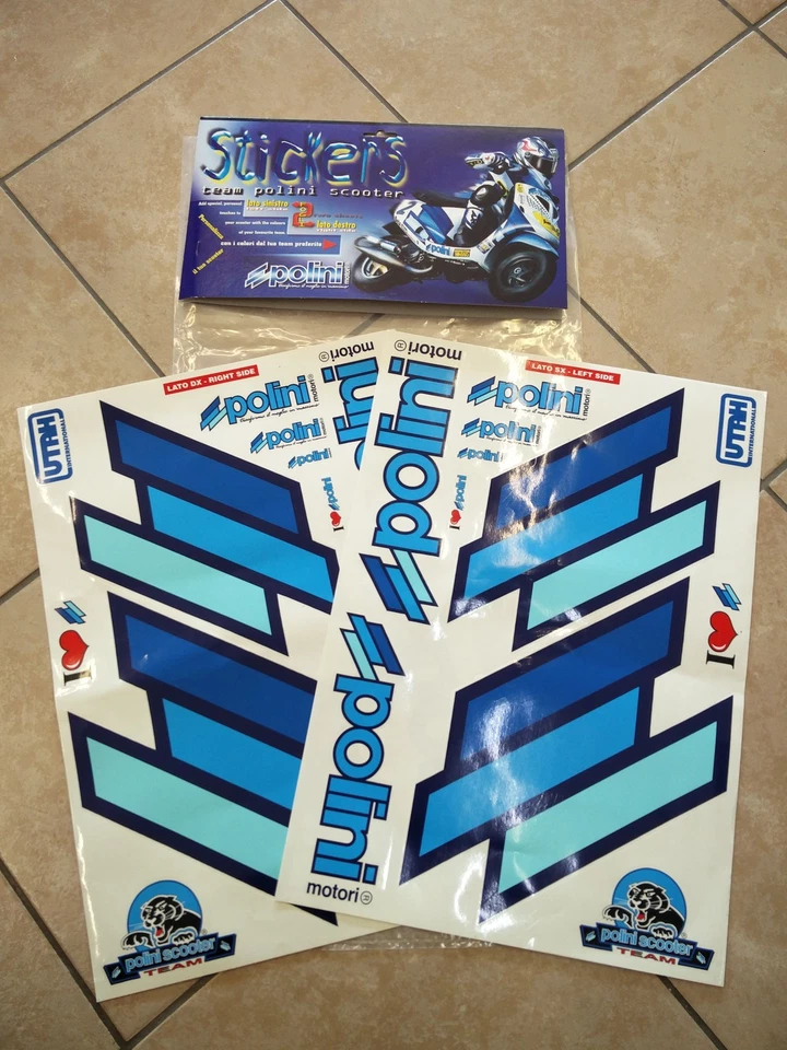 Kit adesivi scooter Stickers Originale Team POLINI SX DX contorno Nero 225.030