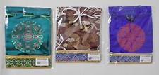 Mongolian traditional Hand made silk bag, mixed silks 19x14cm