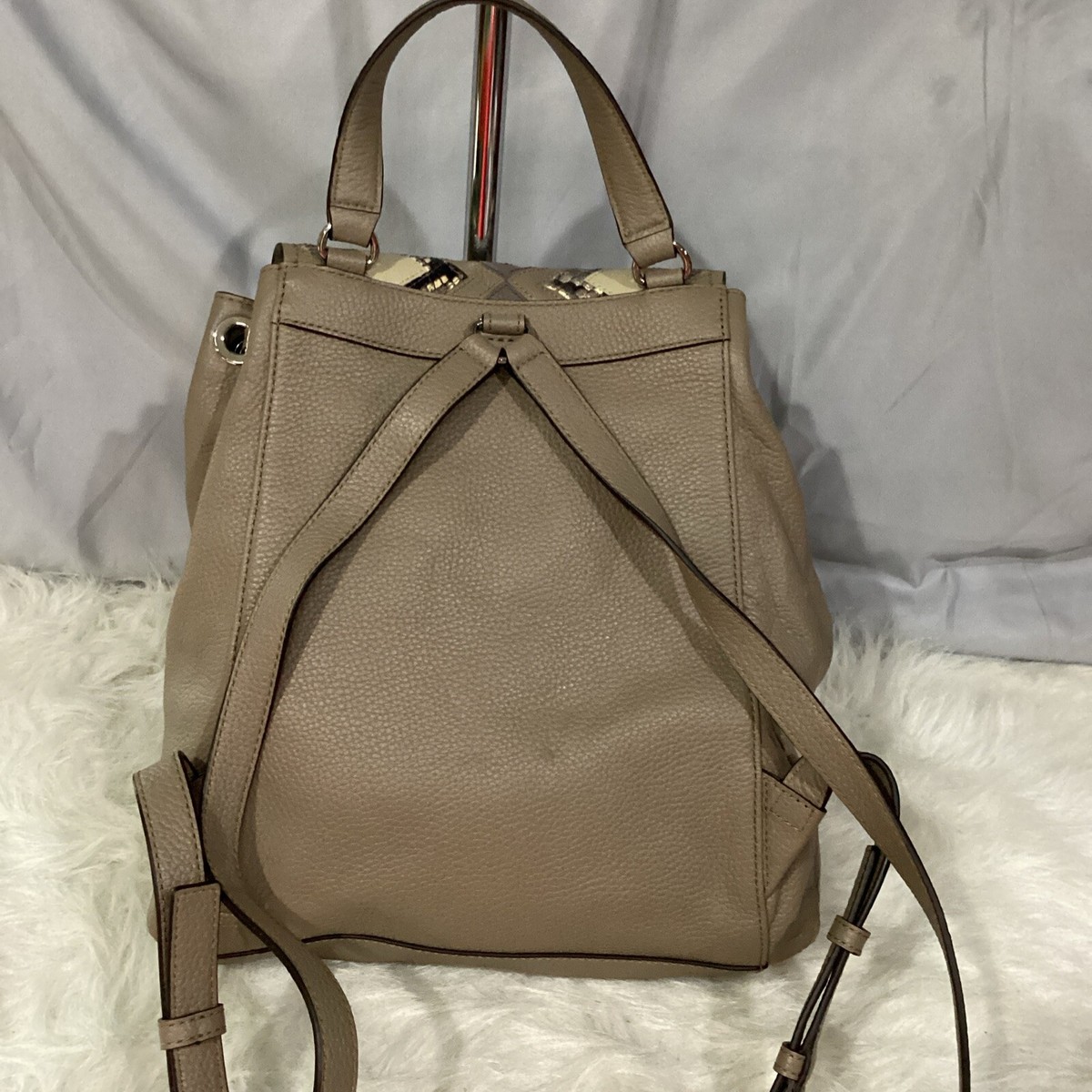 Michael Kors Riley LG Leather Backpack in Taupe Color EUC 84 Michael Michael Kors Riley LG Leather Backpack Taupe Color  main image 4