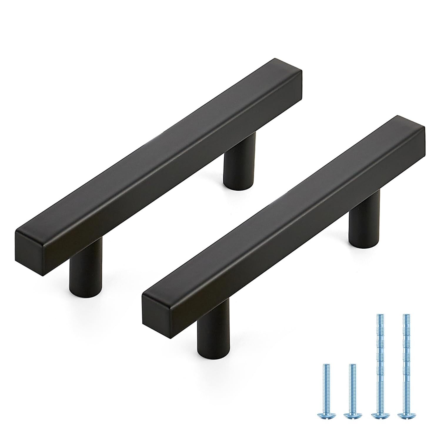 JOY DECOR 30 Pack 3 Inch Matte Black Square Cabinet Handles Stainless Steel C...