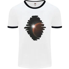 Space Planet Sun Flare Universe Mens Ringer T-Shirt
