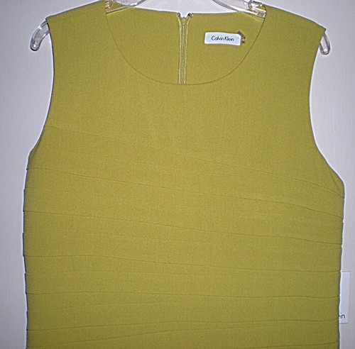Stylish Lime Green, Sleeveless, Lined Dress – Calvin Klein – Size 14 - Picture 4 of 4