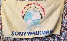 Vintage Sony Walkman Promo Hand Towel 26x15 1990s Rare "Only Sony is a Walkman"