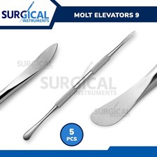 5 Pezzi Molt Ascensori Periostiali # M 9 Odontoiatrico Chirurgico Medico Grado Tedesco