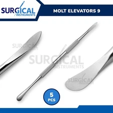 5 Pcs Molt Periosteal Elevators # M 9 Dental Surgical Medical German Grade