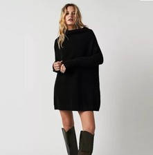 Free People Womens Ottoman Slouchy Tunic Black Sweater Top Size XS Oversized