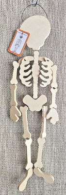 Mr. Bones Wooden Hanging 18'' Articulated Skeleton Provo Craft Halloween Decor