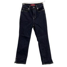 MNG Heritage Jeans Womens US 2   Dark Wash High Rise Capri Slim Fit Side Slit