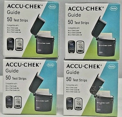 200 Accu-Chek Guide Test Strips 4 boxes of 50 Free Shipping Exp 09/2027 & 07/27