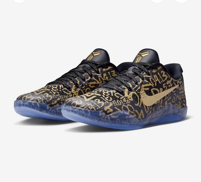 Nike Kobe XI EM Protro Black Gold Graphic Print Low Top Lace Up