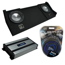 94-01 Fits Dodge Ram Ext Club Quad Harmony A102 Dual 10" Sub Box & HA-A800.1