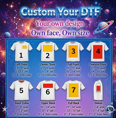 DTF-Druck überträgt Ihr eigenes Design Sondergröße, Wärmeübertragung für alle Größen