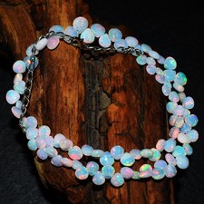 Exclusive 101 Cts World Class Amazing Ethiopian Opal Beaded Necklace VK 14 E711