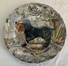 French GIEN Service Rambouillet Dessert Plate  Hunting COCKER