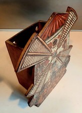 Uralter Wandhalter Zeitungshalter Utensilienhalter Holzhalter, Mühle H 27 cm