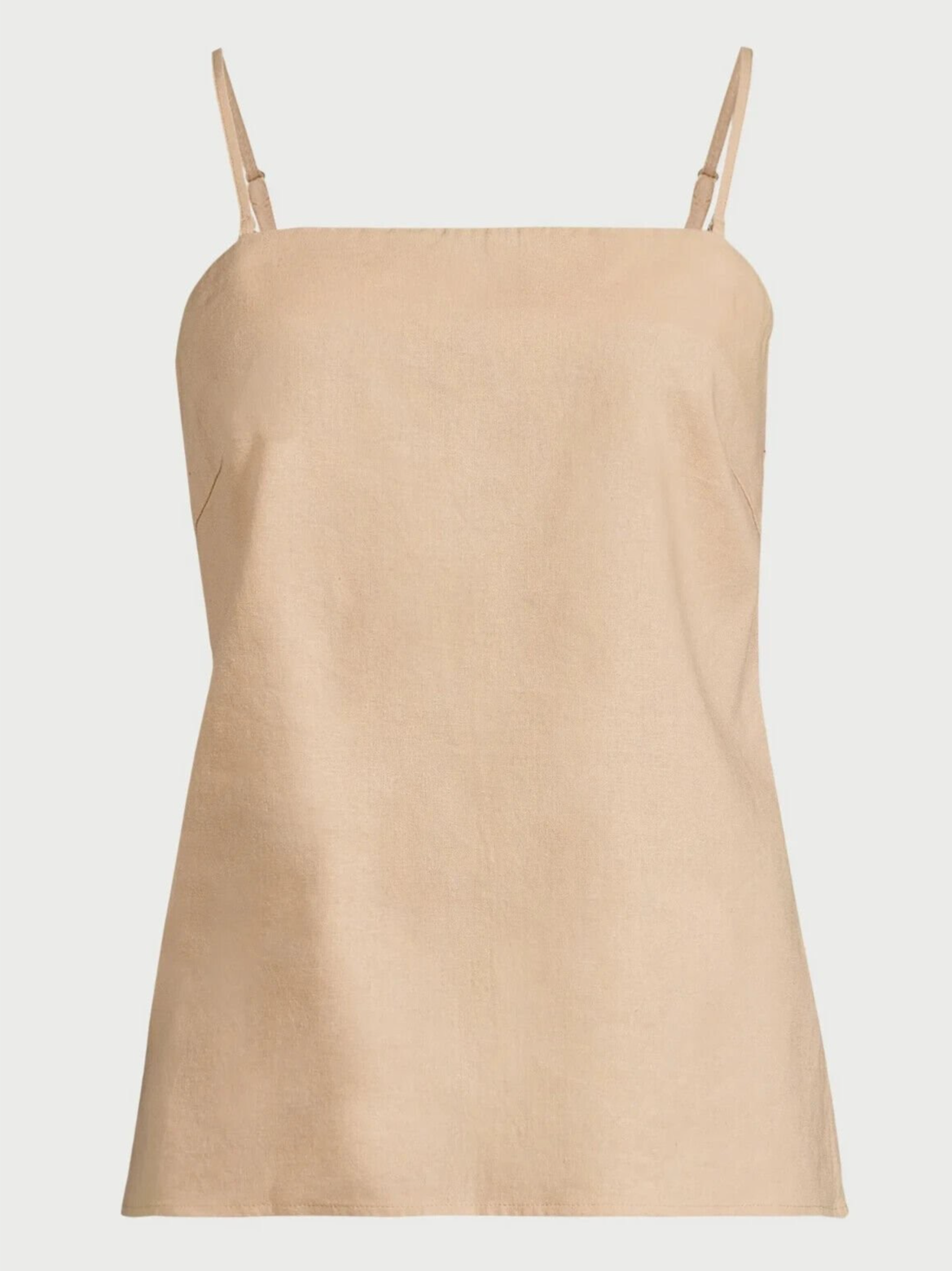 Scoop Womens Top Size XS Brown Linen Blend Removable Straps Relaxed Strapless