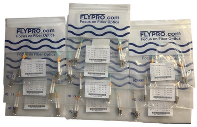 LOT OF 10~FIBER OPTICS FLYPRO.COM LC/UPC-LC/UPC-MM-DX-2.0MM-OM3-0.2m-LSZH