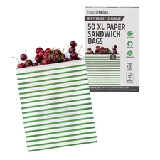 Xl Eco Disposable Sandwich Bags Green 50 Pack Food Safe Recyclable Sealable