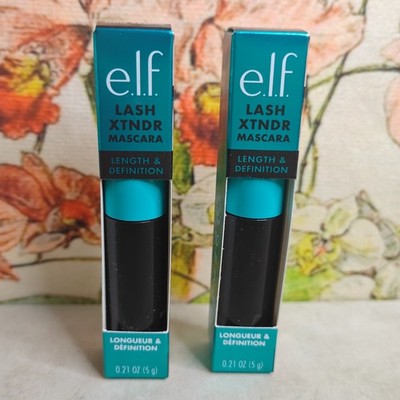 Lot of 2 E.L.F. Lash XTNDR Mascara 0.21oz each Pitch Black Elf Travel Sz New Box