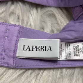 La Perla 36E Bra Purple Lace Underwire Back Closure Sheer